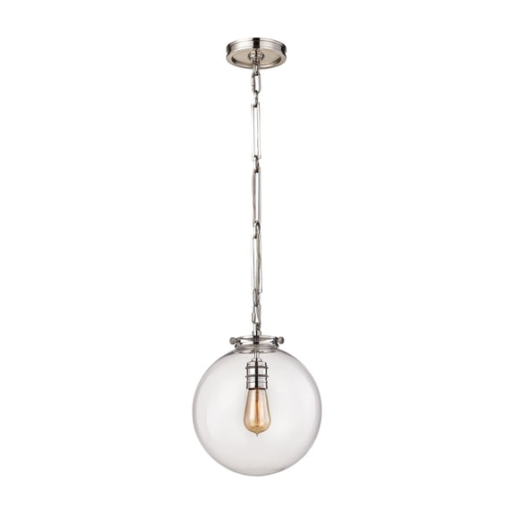 Elk Home 11-Inch Wide Gramercy Pendant, Transitional, Polished Nickel