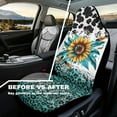 thumbnail image 4 of Yuyamidu Sunflower Car Seat Covers 2pcs Set Cow Print Vehicle Bucket Seat Cover Leopard Print Driver Seat Covers for Women Men, Waterproof, 4 of 7