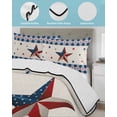 thumbnail image 4 of Quilts Twin Size, 4th of July Soft Comforter Bedding Set for Bed, Country American Star Blue Plaid Patriotic Lightweight Quilted Bedspread with Pillow Cover(2 Pieces) for All Season, 68x86 Inch, 4 of 6