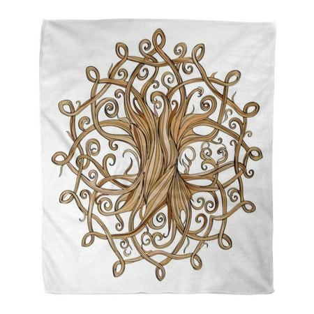 KDAGR 50x60 inch Super Soft Throw Blanket Life Celtic Tree Sign Knot Modern Ancient Home Decorative Flannel Velvet Plush Blanket