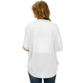 thumbnail image 4 of Made by Johnny Women's Short Sleeve Open-Front Batwing Cardigan M WHITE, 4 of 6