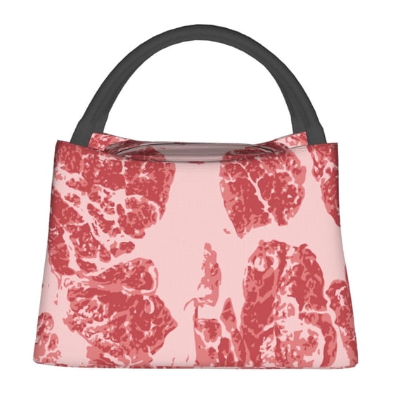 Gaeub Red Meat Collapsible Cooler Bag Insulated,Leakproof Food Bag for Hot or Cold Food Delivery,Travel Insulated Bag, or Beach Cooler Bags