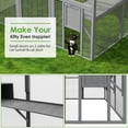 thumbnail image 5 of NARTRU 43ft2 Large Wooden Outdoor Cat House, Walk in Cat Catio Cage with Enter Door, 2 Cat Doors, Roof Cover, 5 of 10