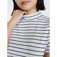 thumbnail image 4 of Free Assembly Women's Mock Neck Tee with Short Sleeves, Sizes XS-XXL, 4 of 5