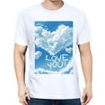 thumbnail image 3 of Oversize Blouse For WomenWhite Clouds Blue Sky Loose Fit Summer Casual Tees -XL, 3 of 5