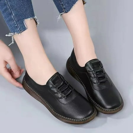 Xysaqa Slip on Work Shoes Women  Slip on Flats Shoes Casual Plus Size Shallow Mouth Peas Shoes Women s foreign Trade European and American Fashion Shoes Nurse Shoes for Women on Clearance