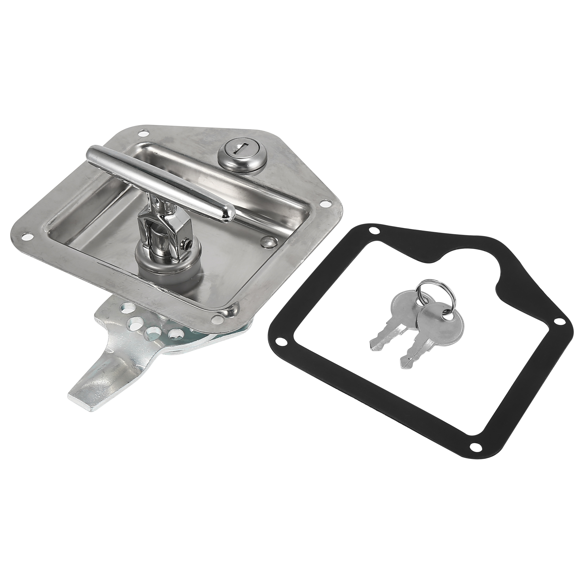 Deror Loquet De Porte Robust En Acier Inox 304 – Serrure Encastrée Avec 2 Clés Pour Camping-Car, Remorque, Boîte à Outils Ou Camion De Pompiers