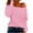 Pink, variant on yillto Women's off Shoulder Tops Long Sleeve Shirts Oversized Fashion Casual Pullover Tunic Top