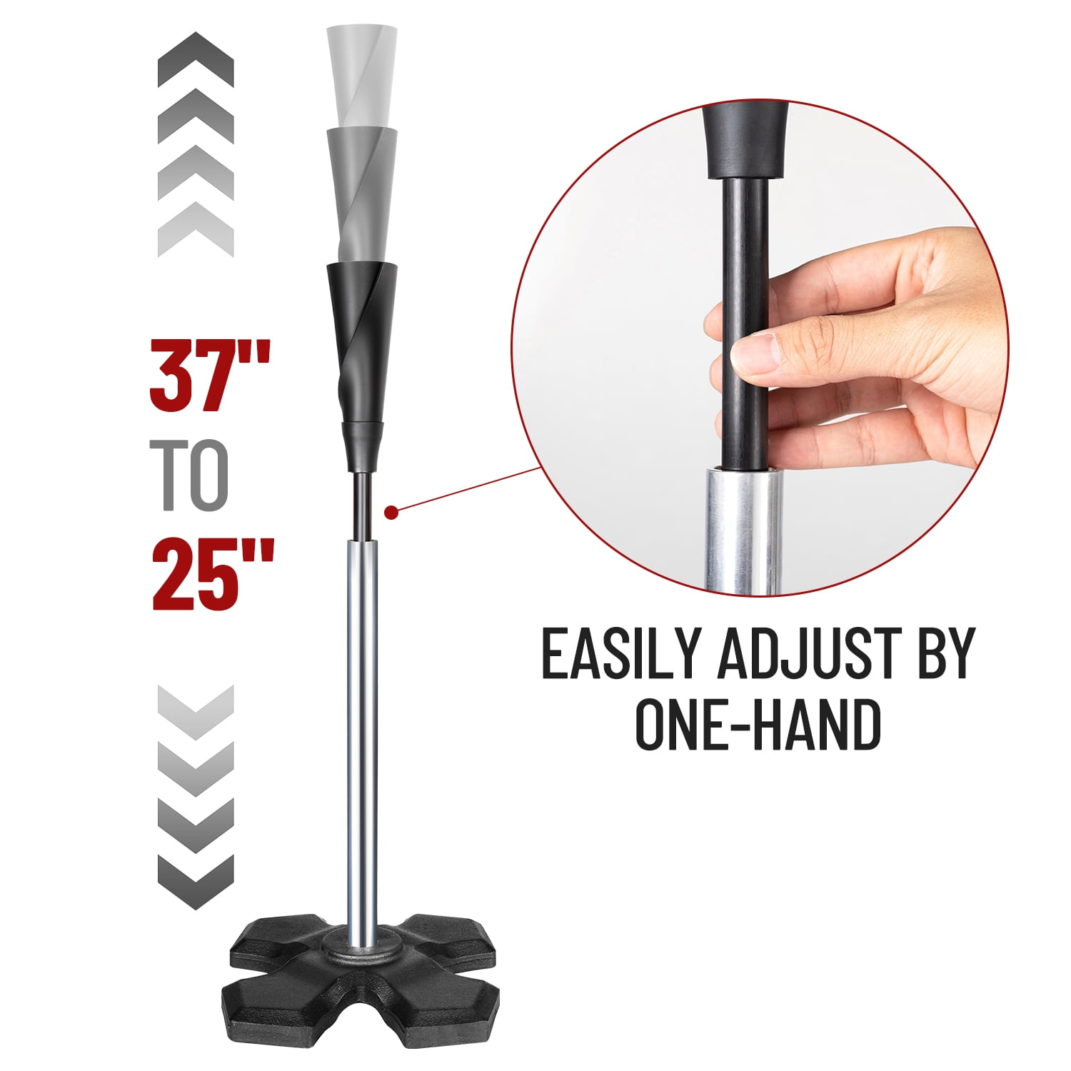 CureCalor Heavy Duty Adjustable Batting Tee for Baseball, Softball & T-Ball Training