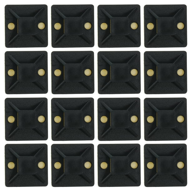 100 unidades de soportes para bridas de cable, clips autoadhesivos para cables, organizadores de cables.