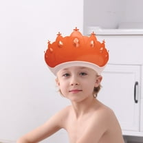 Kids Shower Shield Visor Hat Adjustable Silicone Bath Cap 18x28.7cm Eye Ear Protection Cute Shape Secure Fit for Baby Toddler 0-9 Years Old Shampoo Haircut Sun Shade