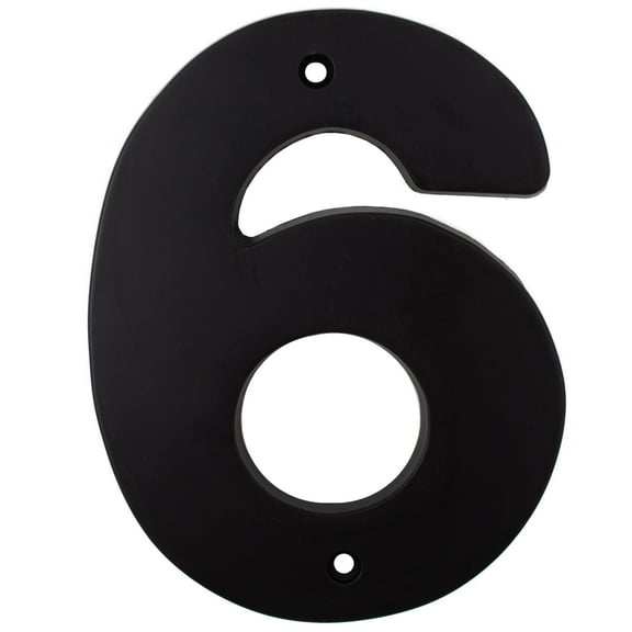Contemporary House Number, #6, 5 Inches, Matte Black by Stone Harbor Hardware
