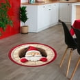 thumbnail image 6 of Gumesh 3D Optical Illusion Christmas Rug, Round Swirl Design with Santa Claus That Pops, Non-Slip Backing for Living Room & Entryway, Holiday Decor, 6 of 7
