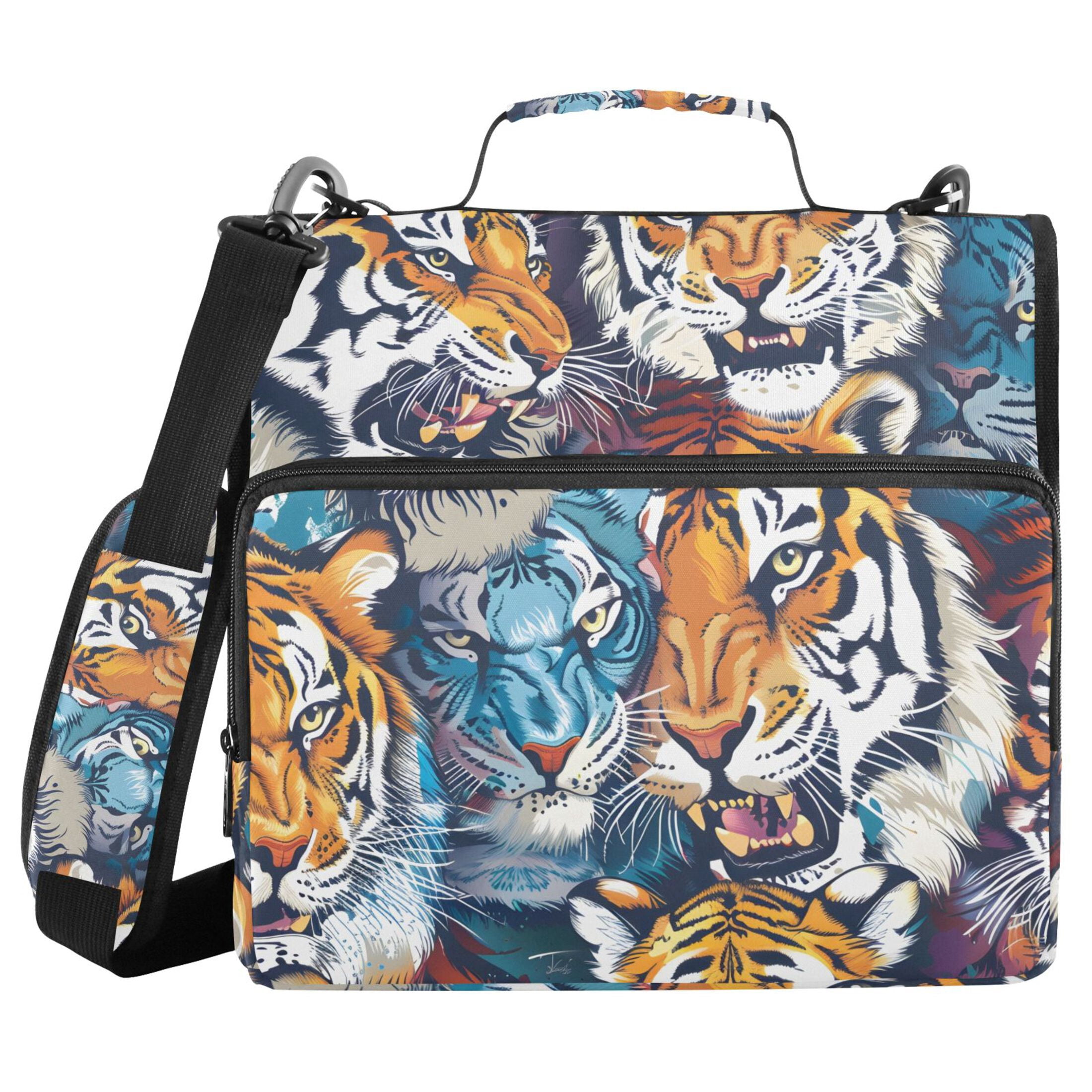 ALAZA Zipper Binder Cool Tigers 3 Ring Trapper Keeper File Folder Organizer Bag
