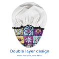 thumbnail image 4 of Shower Caps,Multicolor Ethnic Geometric Patchwork Pattern Waterproof Shower Cap for Women 4 Pieces,Double Reusable Hair Cover for Shower PEVA Elastic Stretch Hem, 4 of 7