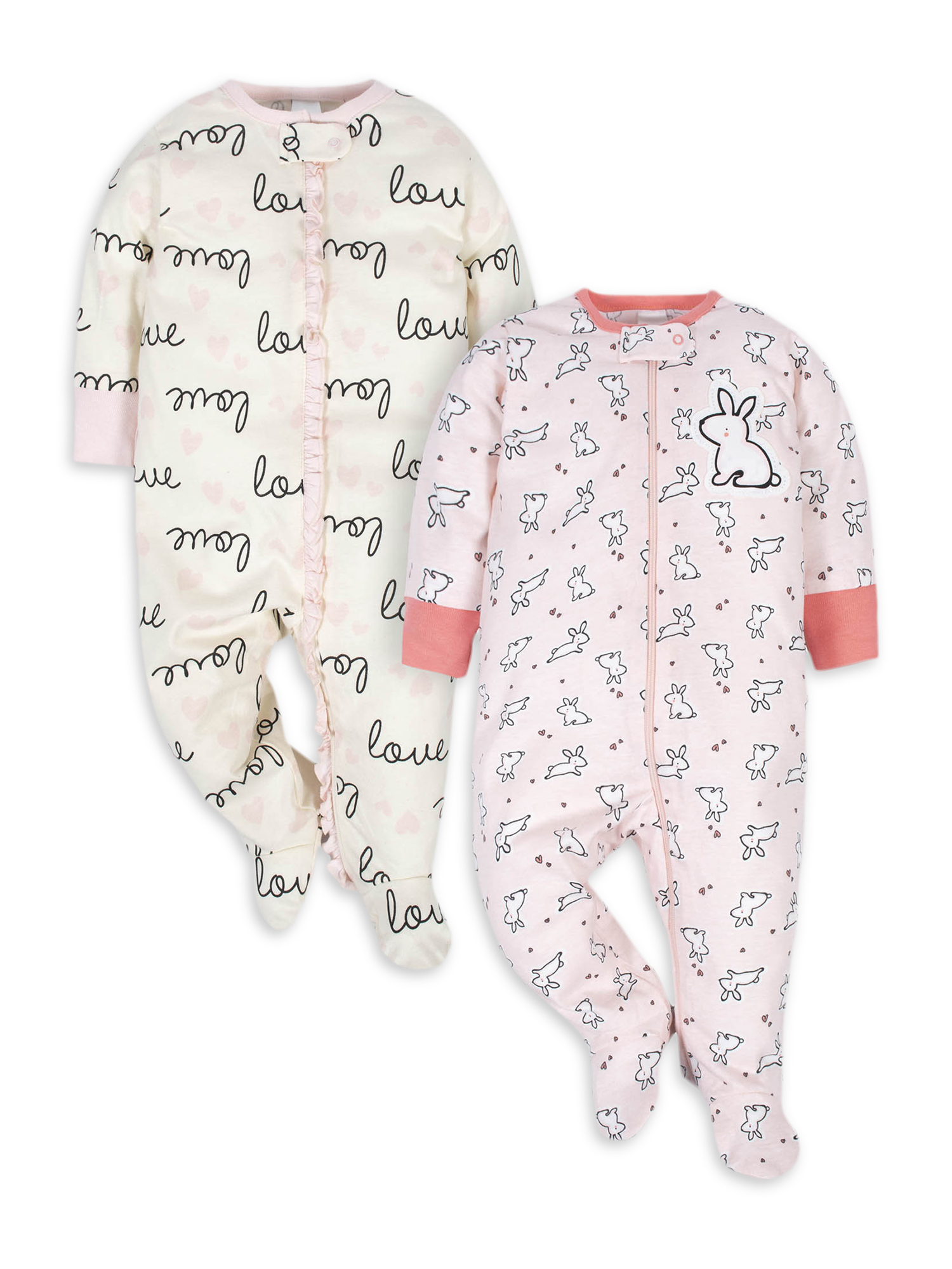 newborn footed pajamas girl