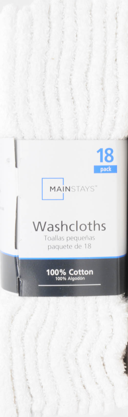 Mainstays Cotton Washcloth Collection, 18-Pack, White - image 2 of 6