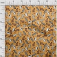thumbnail image 2 of oneOone Viscose Jersey Dark Yellow Fabric Cat Craft Projects Decor Fabric Printed By The Yard 60 Inch Wide-M0O, 2 of 5
