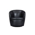thumbnail image 3 of Pemberly Row Vintage Onyx Genuine Italian Leather Swivel Club Chair, 3 of 9