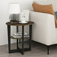 thumbnail image 2 of Furinno JAYA Oval End Table, Set of Two, Columbia Walnut/Black, 2 of 7