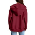 thumbnail image 5 of BDPORKAS Zip up Women's Hoodies and Sweatshirts Zipper Jacket Sweatshirt Casual Long Sleeve Plain Pullover Tops Wine, 5 of 5