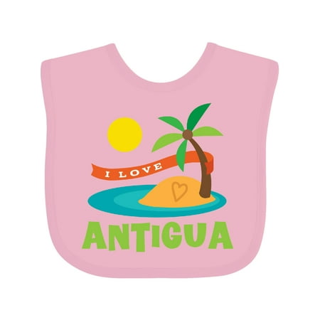

Inktastic I Love Antigua Boys or Girls Baby Bib