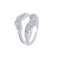 thumbnail image 3 of Round & Baguette Shape White Cubic Zirconia Enhancer Guard Ring in 14K White Gold Ring Size - 5, 3 of 3