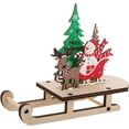 thumbnail image 6 of Wooden Christmas Decor Snowman on Sled for Holiday Tabletop or Window Display .5, 6 of 11