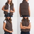 thumbnail image 2 of Polka Dot Cropped Puffer Vest Women Winter Lightweight Warm Quilted Padded Gilet with Pockets, 2 of 7