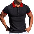 thumbnail image 1 of Cathalem Mens Polo Comfortable Fit Collared Shirt,Black XXXL, 1 of 5