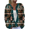 thumbnail image 3 of Cutuoiiu Christmas Long Sleeve Cardigan for Women Cute Christmas Print Open Front Button Coat Gifts, 3 of 3