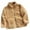 Khaki, variant on WRKEKC Kids Fleece Jacket Stand Collar Full Zip Jacket for Girls and Boys 4-16 Years Solid Colors Casual Outerwear Comfortable Fall Winter Jackets
