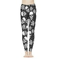 thumbnail image 2 of Jeiento Gothic Skull Women's High Waisted Yoga Pants Stretch Leggings Rose Soft Tummy Control Workout Running Gym Yoga Pants for Teen Girls, Black, Size XS, 2 of 8