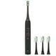 thumbnail image 3 of Cepillo de dientes eléctrico para adultos, resistente al agua IPX7, 4 velocidades, vibración, 4 cabezales, color negro, 3 of 14