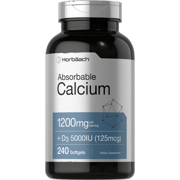 Absorbable Calcium 1200 mg & 5000 IU Vitamin D3 240 Softgels by