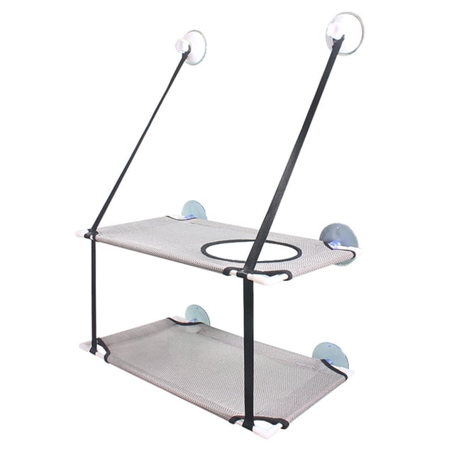 Double Layer Perch With Suction Cups Cat Bed Hammock Pet Easy Install Detachable