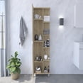 thumbnail image 7 of 62" high cabinet with four exterior open shelves | Suitable for bathroom storage | Offers convenient access to items, 7 of 7