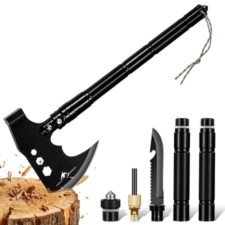 Survival Hatchet Axe - Multitool Camping Axe with Hammer Function & Detachable Portable Design for Bushcraft Hiking Outdoor Tasks Gifts for Men Outdoor Enthusiasts