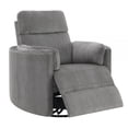 thumbnail image 5 of Benjara Sage 37" Manual Recliner with Swivel- Chenille Upholstery- Charcoal, 5 of 6