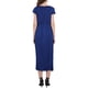 thumbnail image 3 of INSPIRE CHIC Vestido de fiesta de satén con cuello barco, mangas cortas, abertura lateral y fruncido para mujer XL azul, 3 of 5