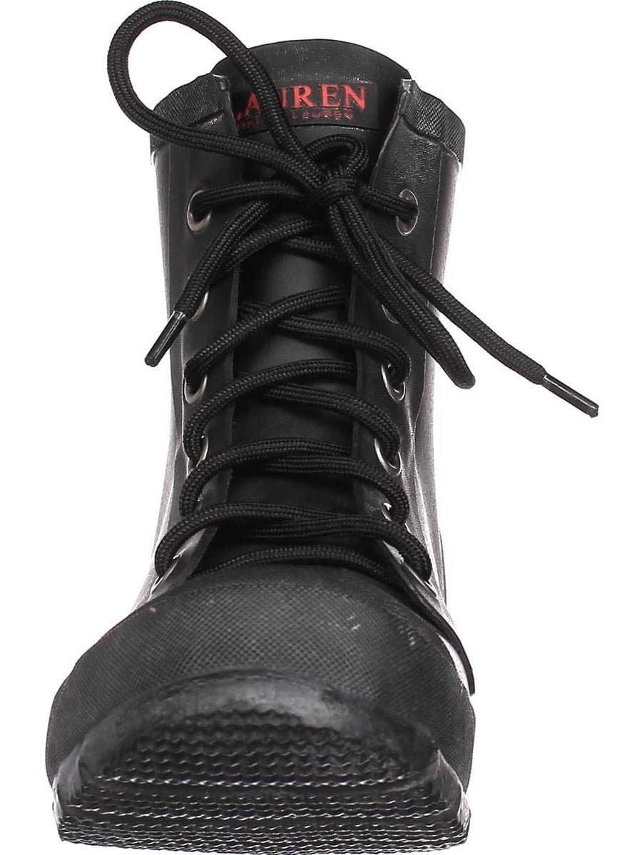 Womens Lauren Ralph Lauren Mikenna Short Lace Up Rain Boots - Black Matte -  Walmart.com