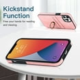 thumbnail image 6 of Dteck for iPhone 12 Pro Max 6.7 inch PU Leather Back Case,Luxury Shockproof Soft TPU Anti-Drop Card Slots with Ring Bracket Slim Phone Cover.For iPhone 12 Pro Max,Pink, 6 of 8