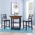 thumbnail image 3 of Pemberly Row Modern Wood Three Piece Dining Counter Set in Black, 3 of 26