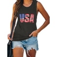 thumbnail image 2 of XCHQRTI Women's 4th of July Tank Tops Graphic USA We The People 1776 Shirts Patriotic Sleeveless Tee, 2 of 7