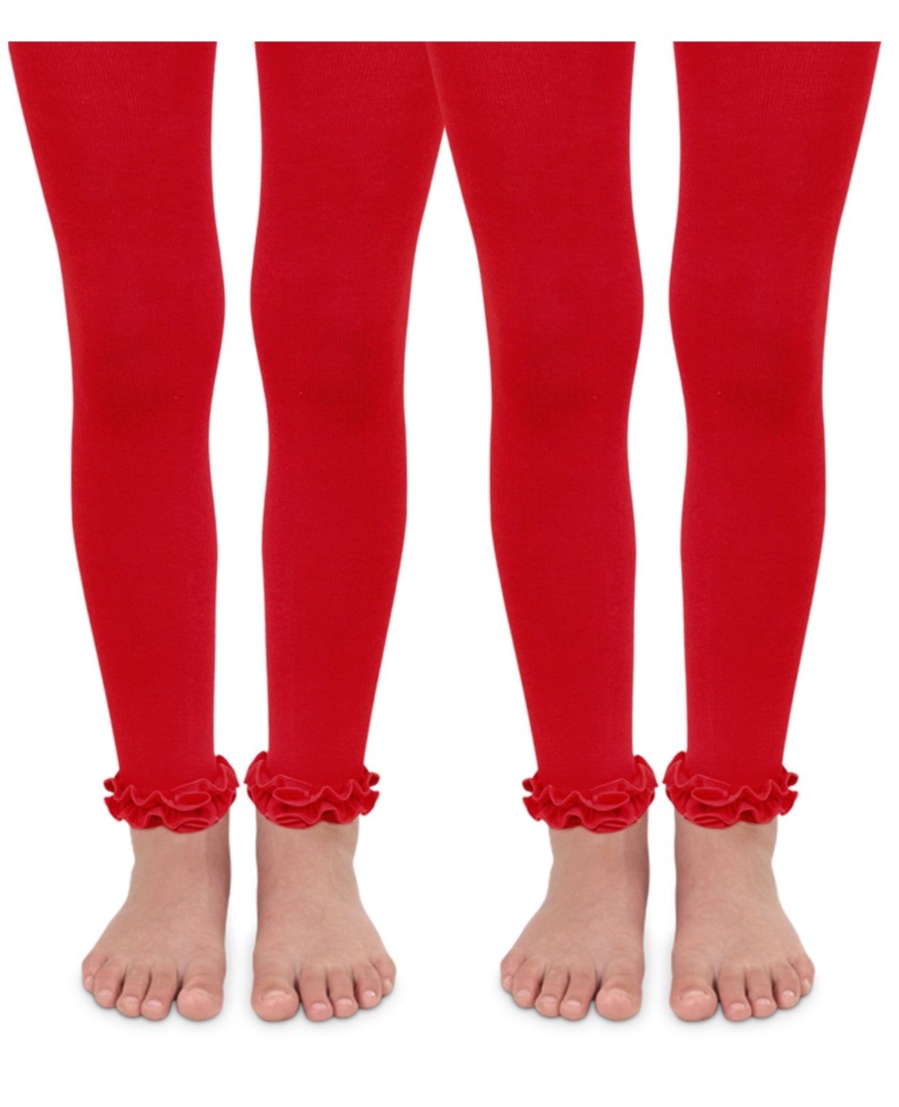 Jefferies Socks Girls  Pima Ruffle Footless Tight 