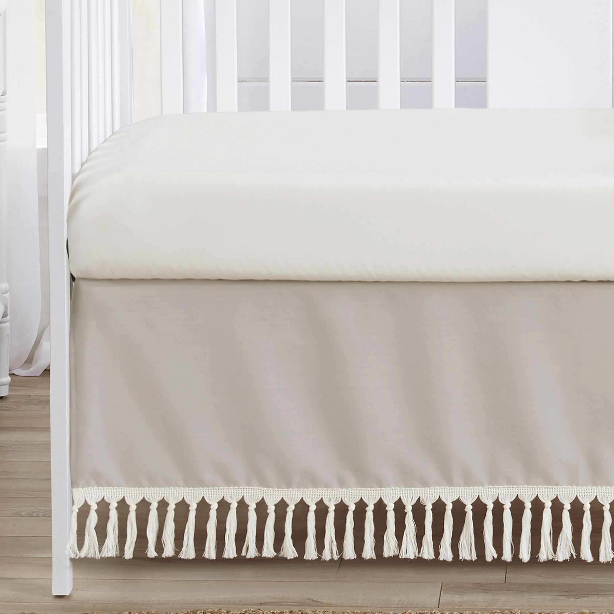 Boho Fringe Linen 4 Piece Crib Bedding Set by Sweet Jojo Designs