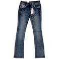 thumbnail image 3 of Grace in LA Women's Western Cactus Embroidered Distressed Bootcut Stretch Jeans (25), 3 of 7