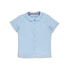 French Toast Girls' Plus Size S/S Peter Pan Fitted Shirt - blue, 18.5 (Big Girls Plus)
