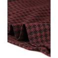 thumbnail image 5 of INSPIRE CHIC Women Houndstooth Print Choker Neck Puff Long Sleeve Elegant Casual Blouse Top XS Dark Red, 5 of 6