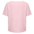 thumbnail image 4 of Plus Size Womens Clothes Kelon Women's Tops Short Sleeve Shirts Crew Neck Linen Cotton Work Blouses Business Casual Outfits, 3XL, 4 of 9